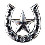 Set Of 32 Screw Back Concho Nickel Horse Shoe Star Design Saddle Hilason - Uhorse
