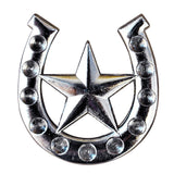 Western Screw Back Concho Nickel Finish Horseshoe Star Design Saddle