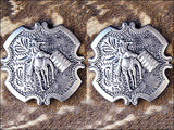 HILASON Western Screw Back Concho Nickel Finish Barrel Racer Saddle Cowgirl | Belt Slotted Conchos