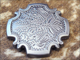 Western Screw Back Concho Antique Silver Finish Floral Berry Saddle