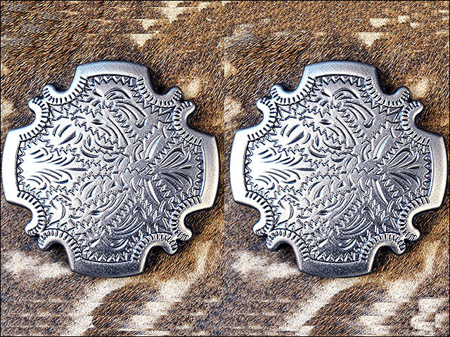 HILASON Western Screw Back Concho Antique Silver Finish Floral Berry Saddle | Belt Slotted Conchos