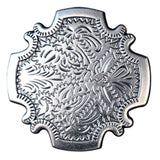 Set Of 2 Western Screw Back Concho Antique Silver Finish Floral Saddle - Uhorse