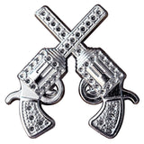 Set Of 2 Western Screw Back Concho Silver Finish Cross Pistol Saddle - Uhorse