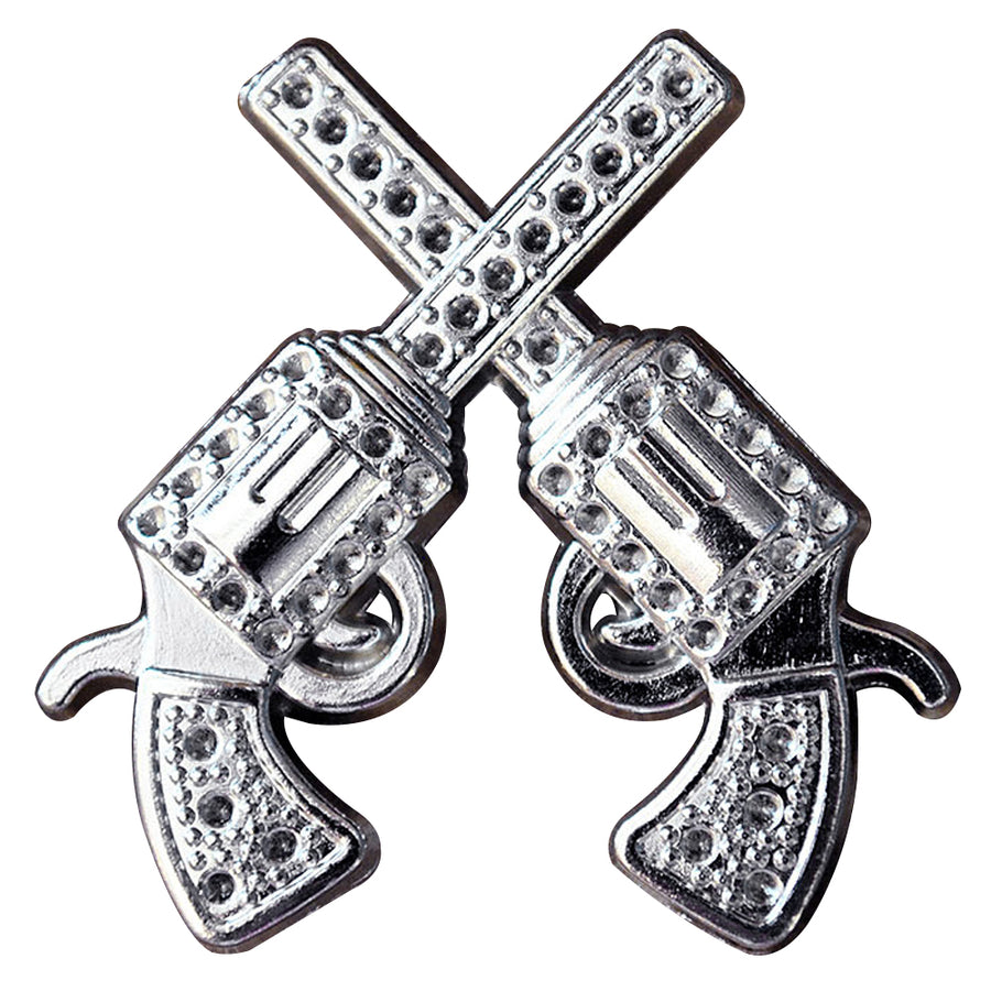 Set Of 4 Western Screw Back Concho Silver Finish Cross Pistol Saddle - Uhorse