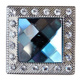 Western Screw Back Concho Turquoise Crystal Nickel Finish Square Saddle