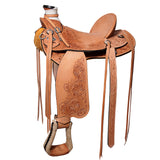 17 In W. H. Wade Saddle American Leather Ranch Roping Tan Hilason – by Hilason – Cowboy and equestrian accessories