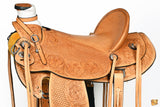 HILASON Western Horse Wade Saddle American Leather Ranch Roping Tan | Hand Tooled | Horse Saddle | Western Saddle | Wade & Roping Saddle | Horse Leather Saddle | Saddle For Horses