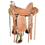 15 In W. H. Wade Saddle American Leather Ranch Roping Tan Hilason – by Hilason – Cowboy and equestrian accessories