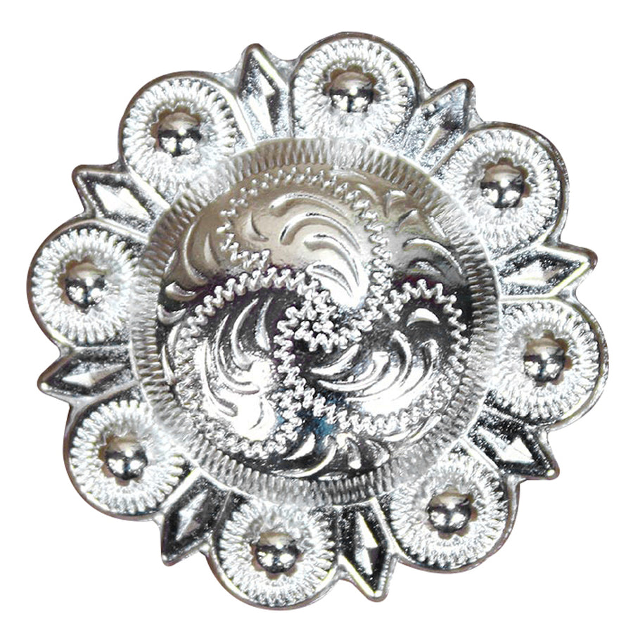 Set Of 2 Western Screw Back Concho Nickle Finish Saddle Bling Cowgirl - Uhorse