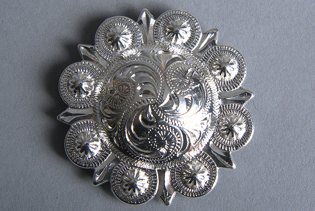 HILASON Western Nickle Plated Berry Conchos | Concho Belt Slotted Leather Screw Back