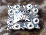 Western Screw Back Concho German Silver 1 In Square Cowgirl S Hilason