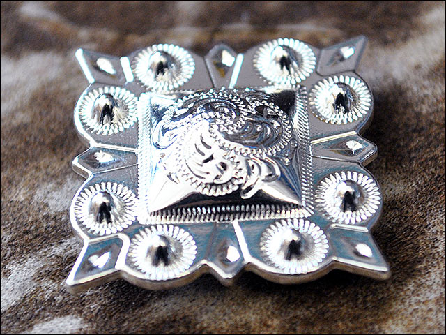 HILASON Western Screw Back Concho German Silver 1 In Square Cowgirl S | Belt Slotted Conchos