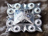 HILASON Western Screw Back Concho German Silver 1.25 In Square Cowgirl | Western Concho Belt | Slotted Conchos