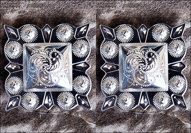 HILASON Western Screw Back Concho German Silver 1.25 In Square Cowgirl | Belt Slotted Conchos