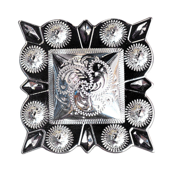 Western Screw Back Concho German Silver 1.25 In Square Cowgirl S Hilason - Uhorse