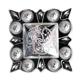 HILASON Western Screw Back Concho German Silver 1.25 In Square Cowgirl | Western Concho Belt | Slotted Conchos
