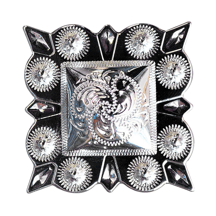 Set Of 8 Western Screw Back Concho German Silver 1.25 Inch Square Hilason - Uhorse