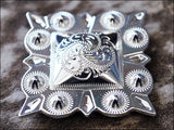 HILASON Western Screw Back Concho German Silver 1.5 In Square Cowgirl | Western Concho Belt | Slotted Conchos
