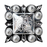 HILASON Western Screw Back Concho German Silver 1.5 In Square Cowgirl | Belt Slotted Conchos