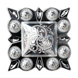 Set Of 8 Western Screw Back Concho German Silver 1.5 Inch Square Hilason - Uhorse