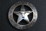 Western Screw Back Concho 1.5 In Silver Longhorn Star Saddle Cowgirl