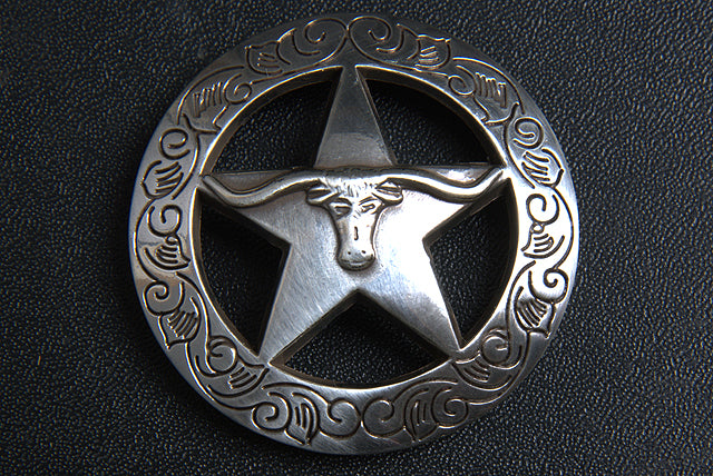 HILASON Western Screw Back Concho 1.5 In Silver Longhorn Star Saddle Cowgirl | Belt Slotted Conchos
