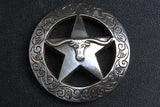 HILASON Western Screw Back Concho 1.5 In Silver Longhorn Star Saddle Cowgirl | Western Concho Belt | Slotted Conchos