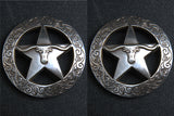 Western Screw Back Concho 1.5 In Silver Longhorn Star Saddle Cowgirl