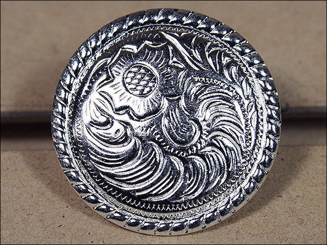 HILASON Western Screw Back Concho 1.5 In Wood Silver Rope Edge Round Saddle | Belt Slotted Conchos