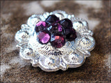 Western Screw Back Concho Crystal Amethyst Berry Saddle Bling Cowgirl