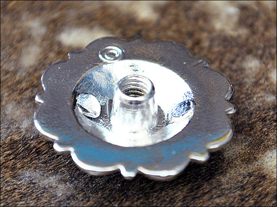HILASON Western Screw Back Concho Crystal Berry Brown Saddle Bling Cowgirl | Belt Slotted Conchos