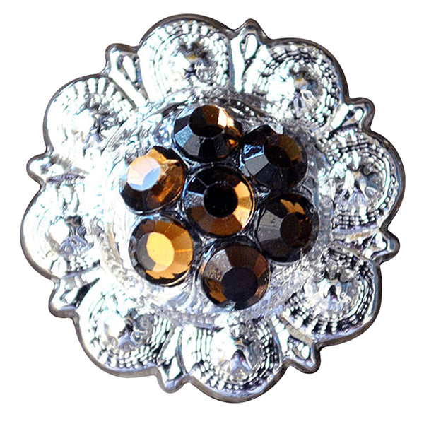 Western Screw Back Concho Crystal Berry Brown Saddle Bling Cowgirl - Uhorse