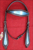 Hilason Western Horse Headstall Bridle American Leather Brown Metallic