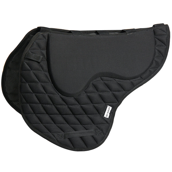 Hilason Memory Foam Saddle Pad Black - Breathable Quilted Non-Slip Horse Saddle - Uhorse