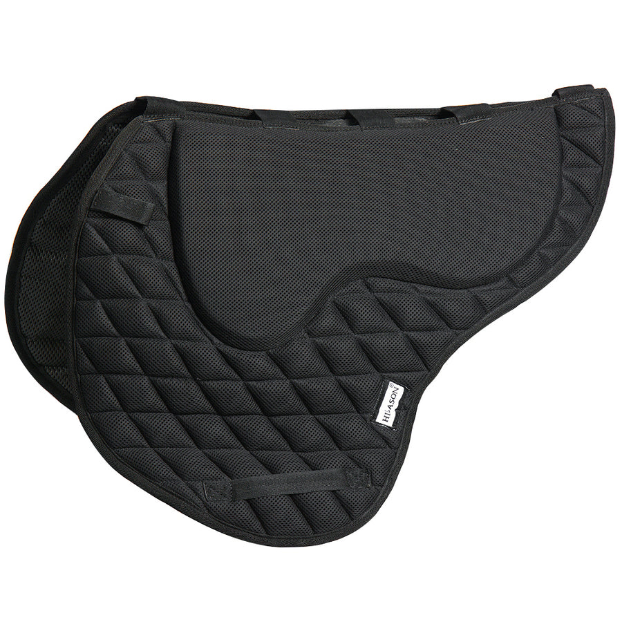 Hilason Memory Foam Saddle Pad Black - Breathable Quilted Non-Slip Horse Saddle - Uhorse