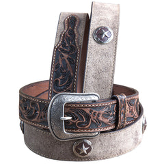 46 Justin Mens Texas Oiler Basketweave Tooled Leather Belt Silver Buc –  Hilason Saddles and Tack