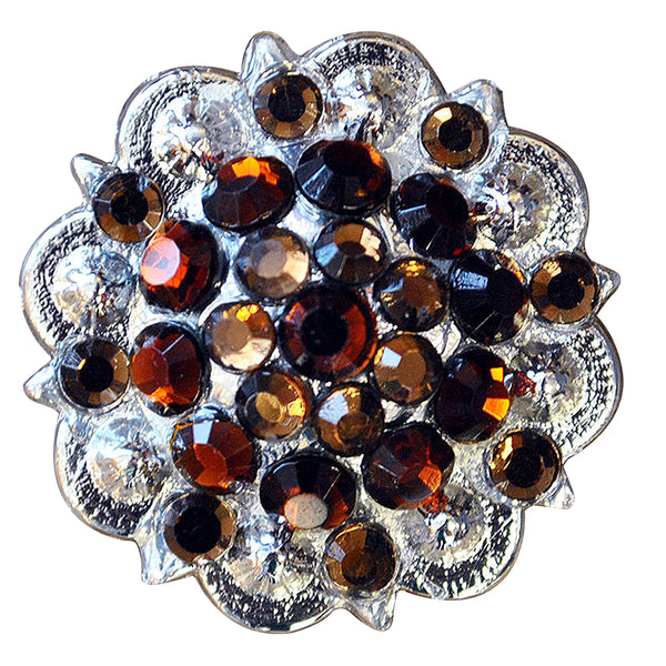 Brown And Topaz Crystals Berry Headstall Saddle Tack Cowgirl Hilason - Uhorse