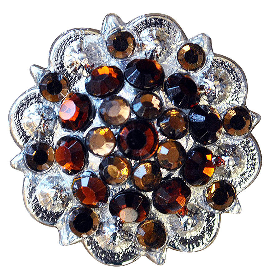 Brown And Topaz Crystals Berry Headstall Saddle Tack Cowgirl Hilason - Uhorse