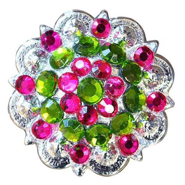 Peridot Green Fuchsia Crystals Berry Headstall Saddle Hilason - Hilason