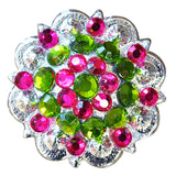 16 Hilason W. Berry Conchos Glass Rhinestones Bling 1.5" Cowgirl – by Hilason – Cowboy and equestrian accessories