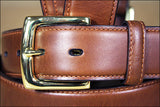 3D Tan Men'S Western Basic Leather Belt Removable Buckle