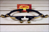 Hilason Black Steel Men Roping Spurs Solid Brass Engraved Trim And Rowel