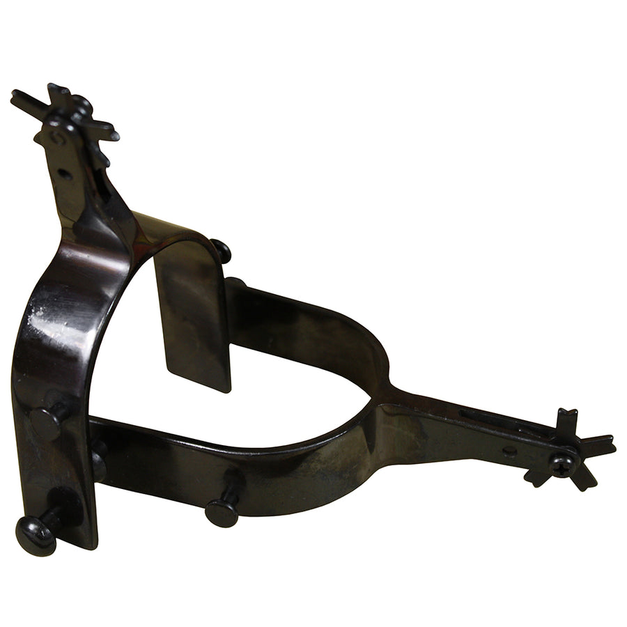 Hilason Black Steel Rodeo Bull Spurs 22-1/2 Deg Shank - Uhorse
