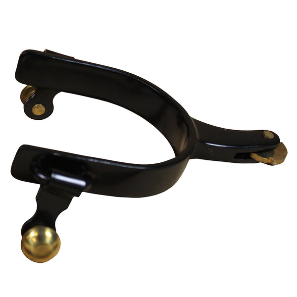 HILASON BS Youth Barrel Racing Spurs 1/2" Band Side Lay Shank SB Rowels and Buttons - Uhorse