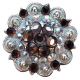 2 Hilason Western Berry Conchos Glass Rhinestones Bling 1.5" Tack cowgirl - Uhorse