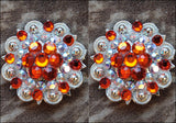 Orange Ab Crystals Berry Headstall Saddle Tack Bling Cowgirl Hilason