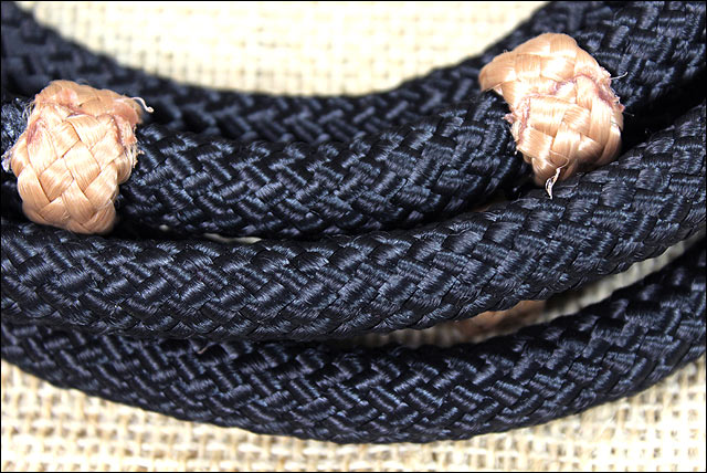Black Tan 8Ft Weaver Horse Tack Braided Nylon Roping Rein Nickle Plated Snap