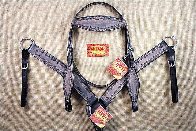 HILASON Western Horse Headstall Breast Collar Set Tack Genuine American Leather | For Horses Headstalls