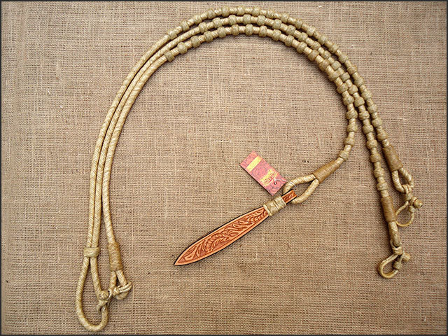 R05F Hilason W. Rawhide Braided Leather Show Rommel Romel Romal Reins by Hilason – Cowboy and equestrian accessories