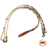 HILASON Western Genuine Leather Rawhide Horse Show Romal Reins